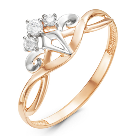 Кольцо, золото, фианит, 116060